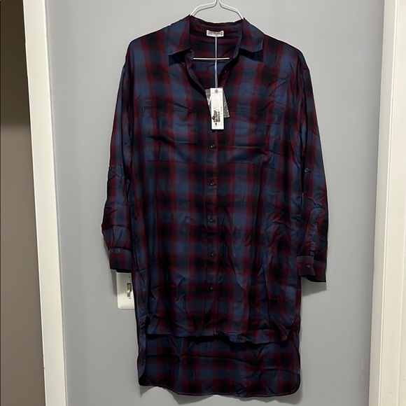 NWT Gentle Fawn Plaid Button-Up Shirt Dress - Picture 2 of 9